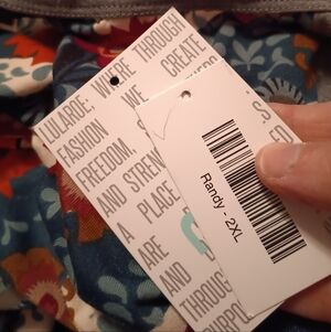 LuLaRoe 2XL Floral Top with Blue and Orange Accents